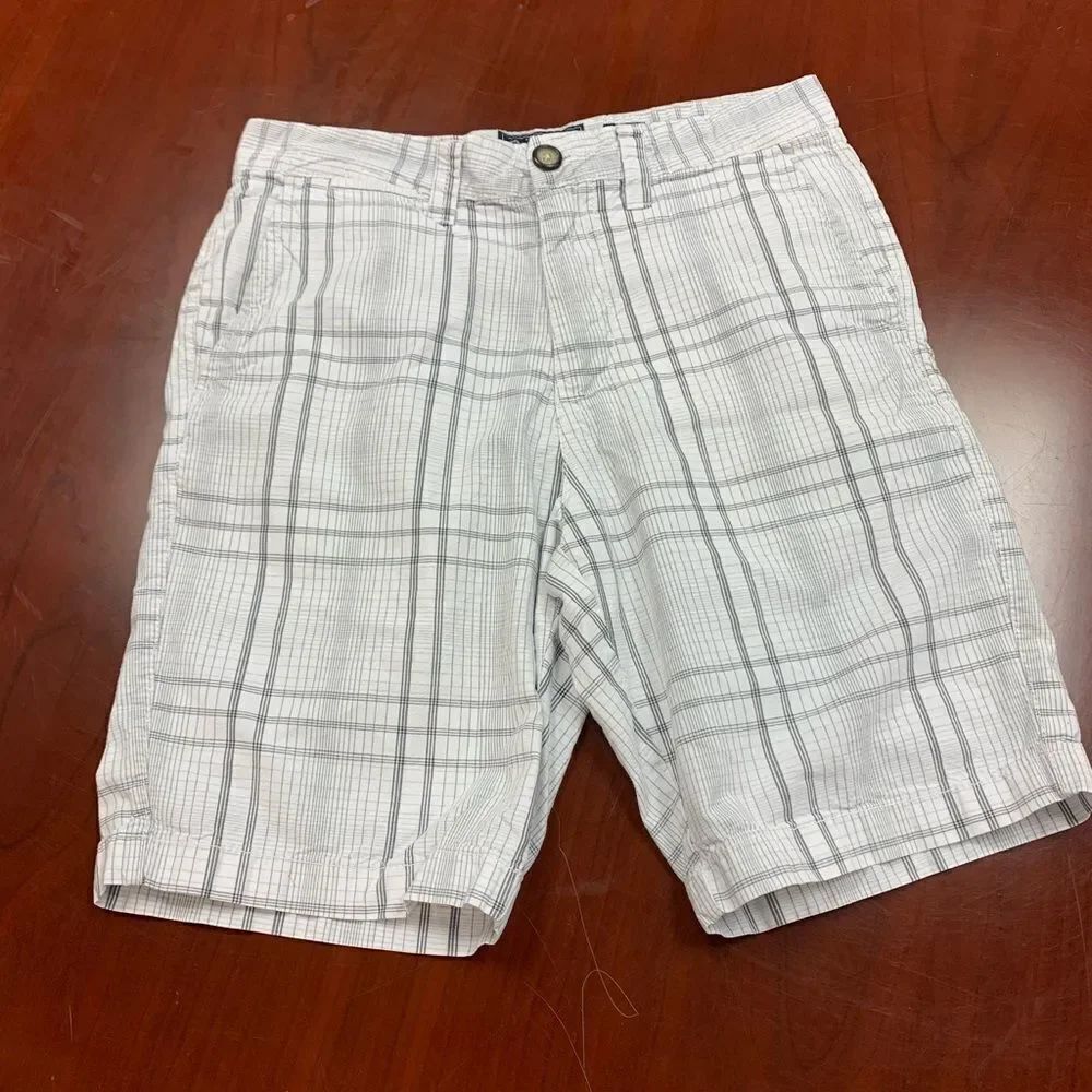 American Rag White Plaid Mens Shorts sz 29